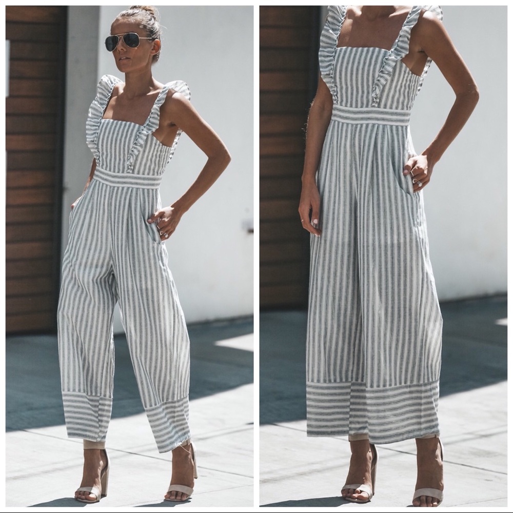 ❗️LAST ONE❗️Striped Ruffle Jumpsuit - Picture 7 of 7
